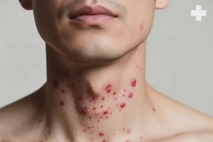 男生脖子上長濕疹可以徹底自愈嗎(圖1)