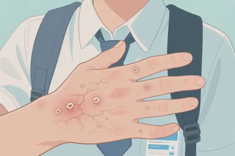 大學(xué)生手上容易起濕疹不管它會(huì)自己自愈嗎(圖1)