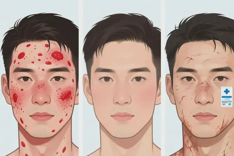 男性面部偶爾起濕疹不管它會(huì)自己自愈嗎(圖2)