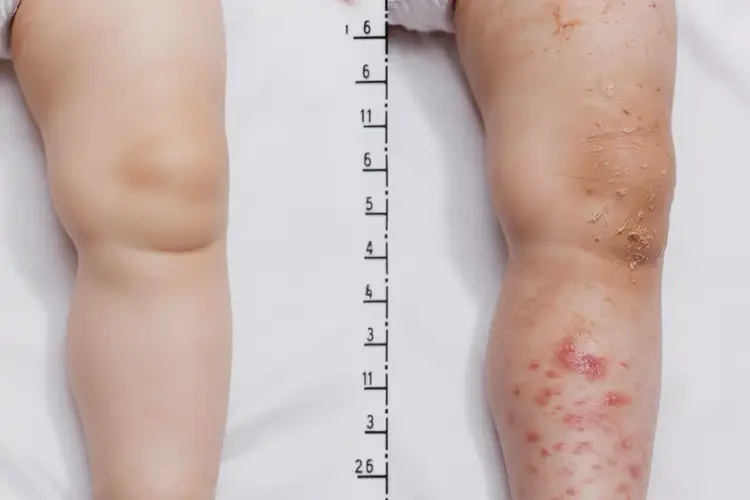 婴幼儿大腿上起湿疹可以彻底自愈吗(图1)