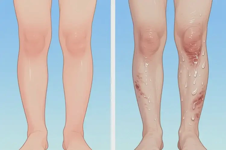 大學(xué)生小腿偶爾長(zhǎng)濕疹不管它會(huì)自己痊愈嗎(圖1)