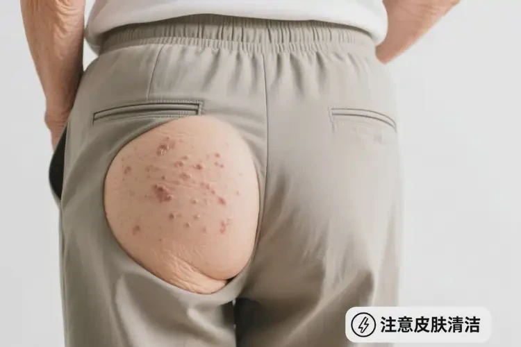 高齡老人屁股上出濕疹不管它會(huì)自己好嗎(圖1)
