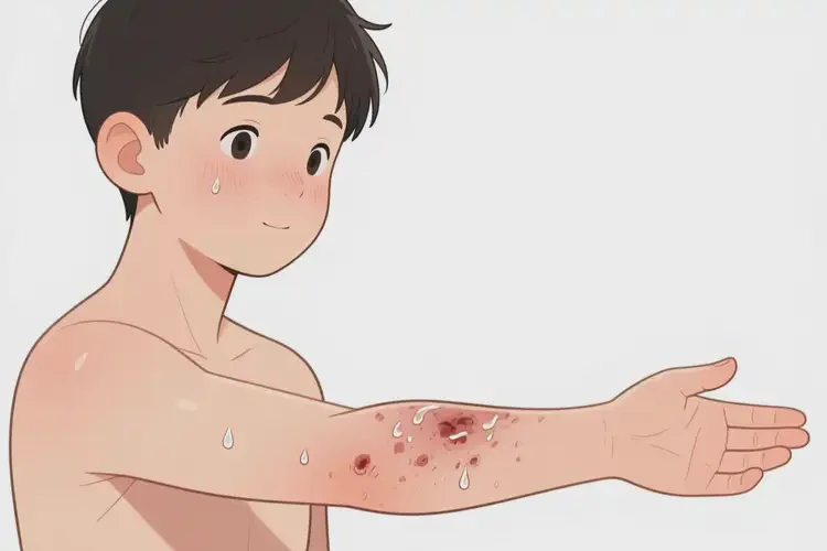 男生手臂容易長濕疹不管它會自己痊愈嗎(圖1)