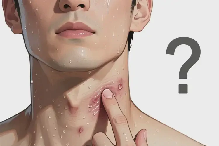 男性脖子上容易起湿疹不管它会自己好吗(图1)