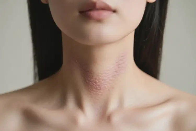 女生脖子上出現(xiàn)濕疹不管它會(huì)自己自愈嗎(圖2)