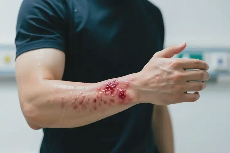 男人手臂長(zhǎng)濕疹可不可以徹底自愈(圖1)