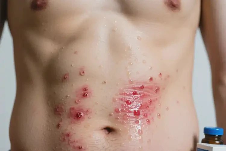 男人肚子上長濕疹能夠徹底治愈嗎(圖2)