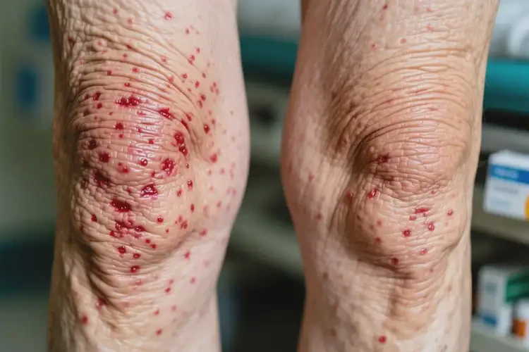 老年人大腿上偶爾起濕疹不管它會自己痊愈嗎(圖1)