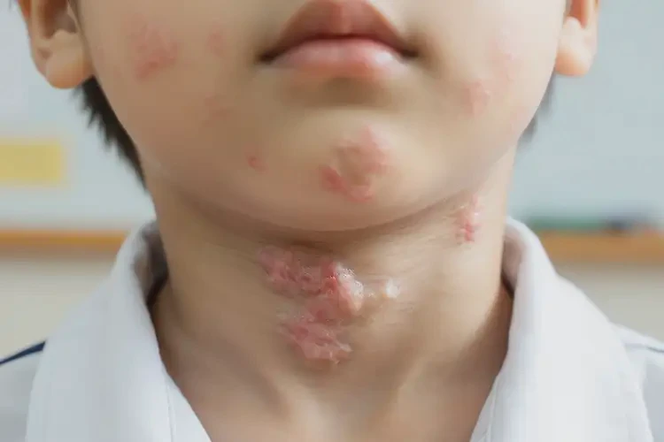 小學生脖子上出現(xiàn)濕疹可以徹底自愈嗎(圖4)