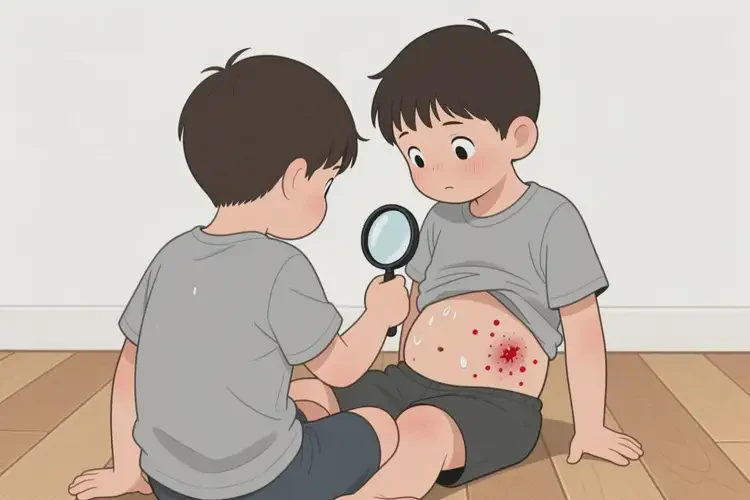 兒童肚子上容易長濕疹不管它會自己好嗎(圖1)