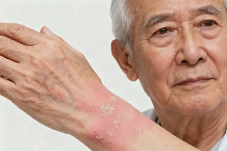 老人手臂起濕疹不管它會(huì)自己自愈嗎(圖1)