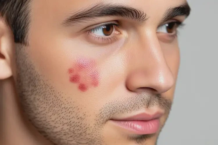 男人面部出現(xiàn)濕疹不管它會自己痊愈嗎(圖2)