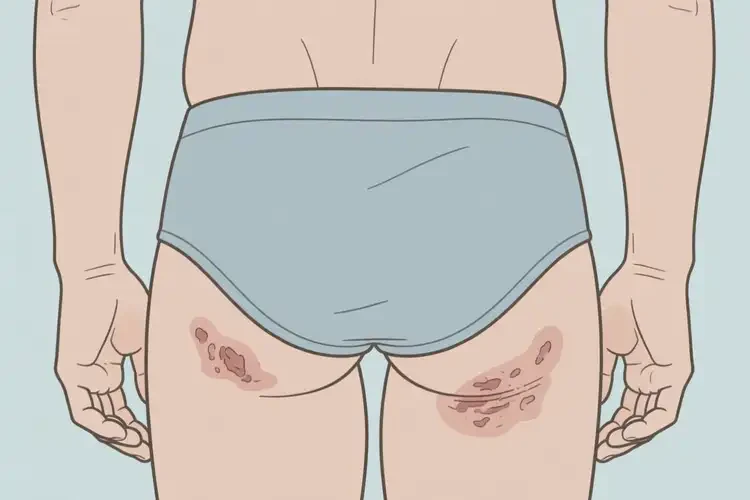 男性屁股出現(xiàn)濕疹能靠自己自愈嗎(圖1)