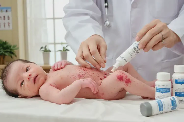 新生兒身上有濕疹不管它會(huì)自己痊愈嗎(圖1)