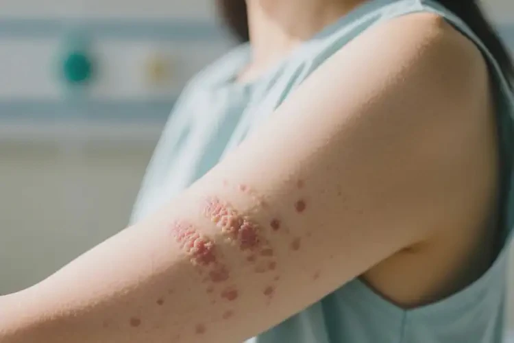 女性手臂上经常长湿疹不管它会自己自愈吗(图4)