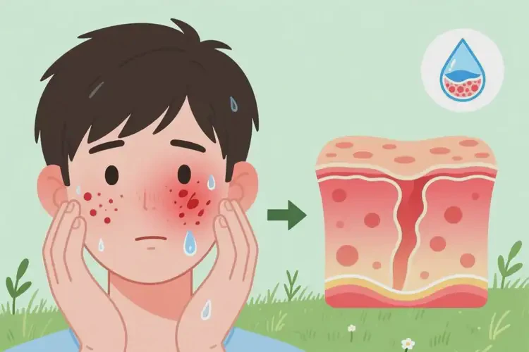 青年人面部起濕疹不管它會自己痊愈嗎(圖3)