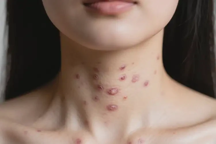 女人脖子上出現(xiàn)濕疹不管它會(huì)自己好嗎(圖1)