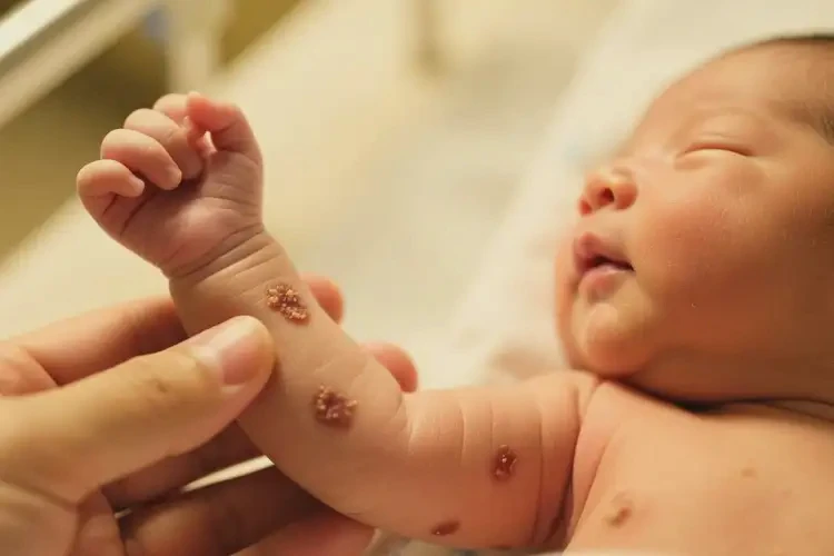 新生兒手臂經(jīng)常長濕疹不管它會自己痊愈嗎(圖1)