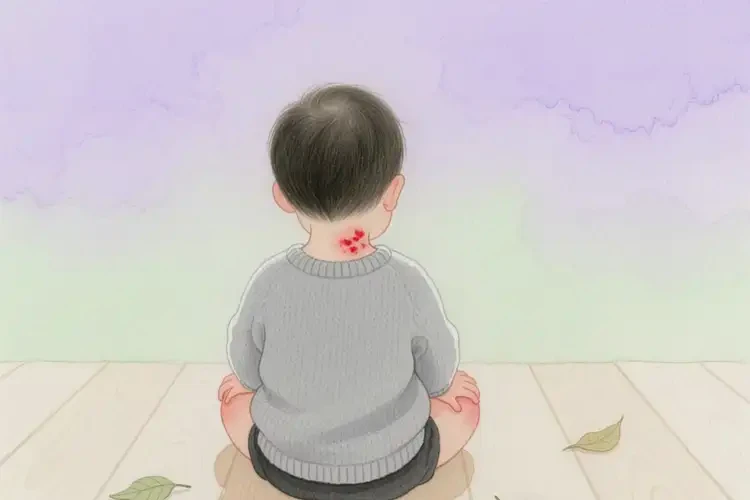 幼儿脖子上出湿疹不管它会自己自愈吗(图1)