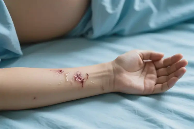 產(chǎn)婦手臂上起濕疹不管它會(huì)自己好嗎(圖1)