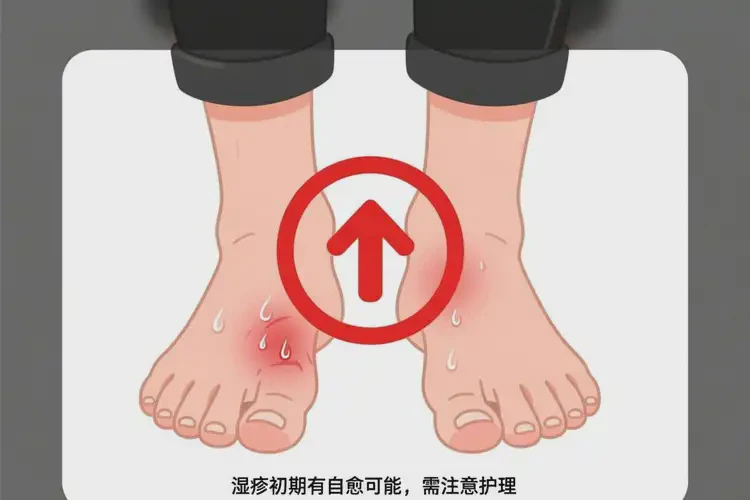 男生脚上长湿疹不管它会自己痊愈吗(图2)