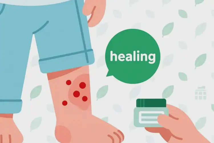 兒童小腿出濕疹不管它會(huì)自己自愈嗎(圖1)