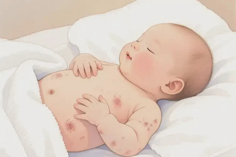 婴儿肚子经常起湿疹可以彻底自愈吗(图4)