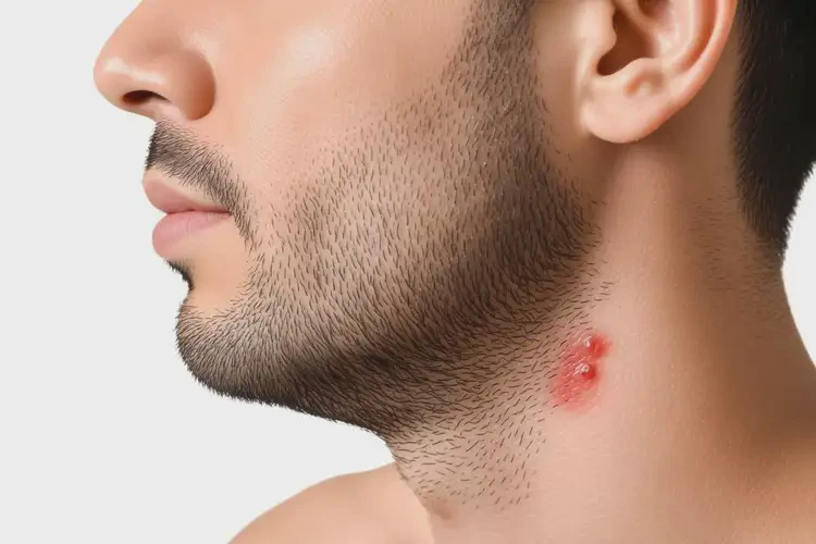 男人面部出現(xiàn)濕疹不管它會自己痊愈嗎(圖1)