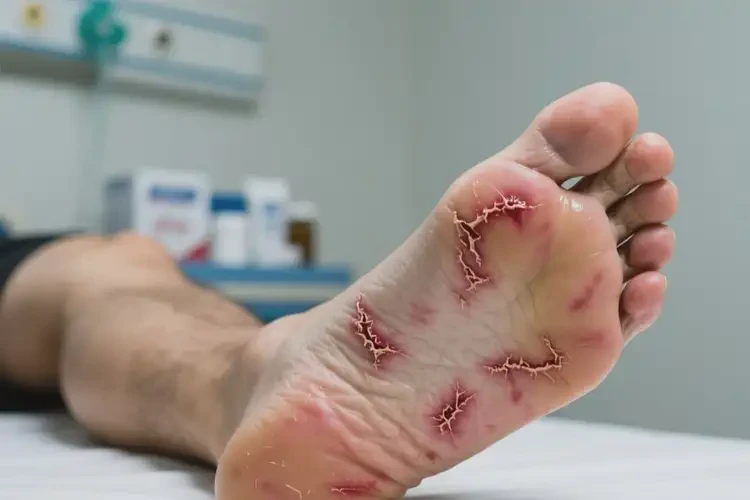 男人腳上出現(xiàn)濕疹不管它會(huì)自己痊愈嗎(圖1)