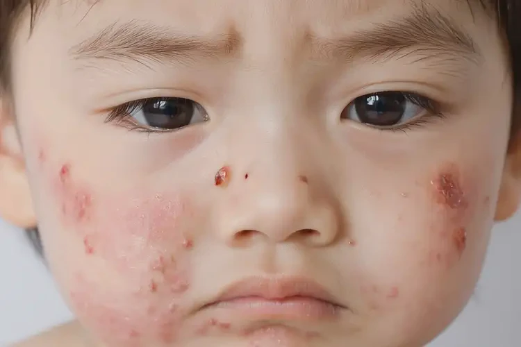 孩子臉上起濕疹不管它會(huì)自己好嗎(圖4)