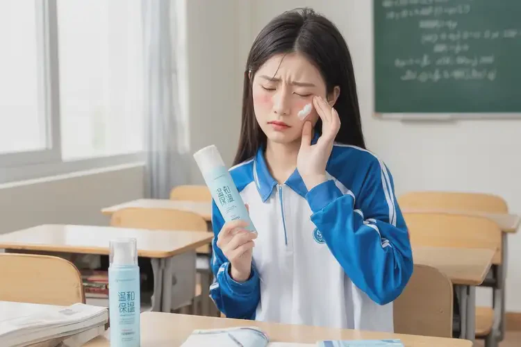 中學(xué)生面部起濕疹不管它會自己好嗎(圖1)