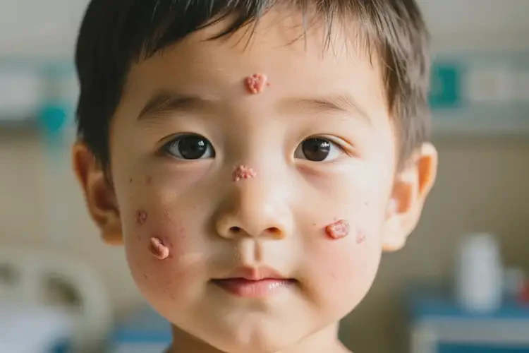 儿童脸上有湿疹不管它会自己自愈吗(图4)