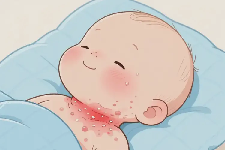 寶寶脖子容易起濕疹可以徹底自愈嗎(圖3)