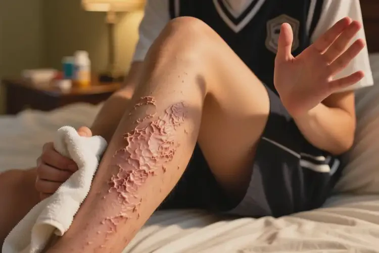 中學(xué)生小腿上容易長(zhǎng)濕疹不管它會(huì)自己好嗎(圖2)