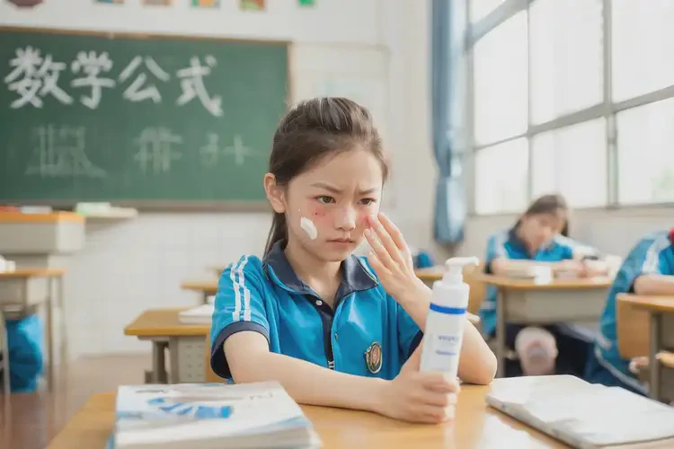 中學(xué)生面部起濕疹不管它會自己好嗎(圖2)