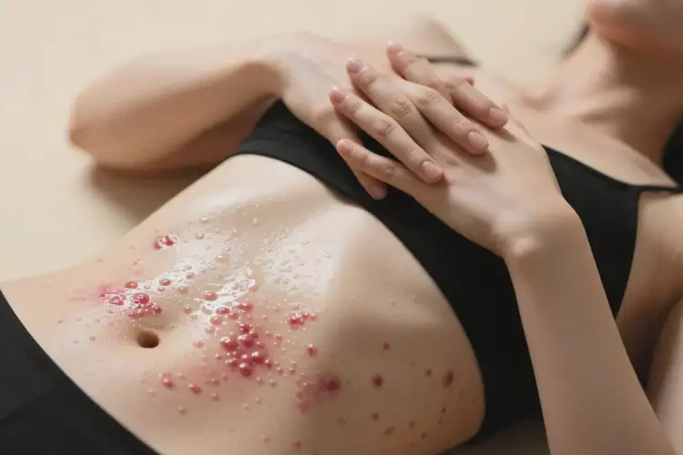 女性肚子長(zhǎng)濕疹不管它會(huì)自己好嗎(圖2)