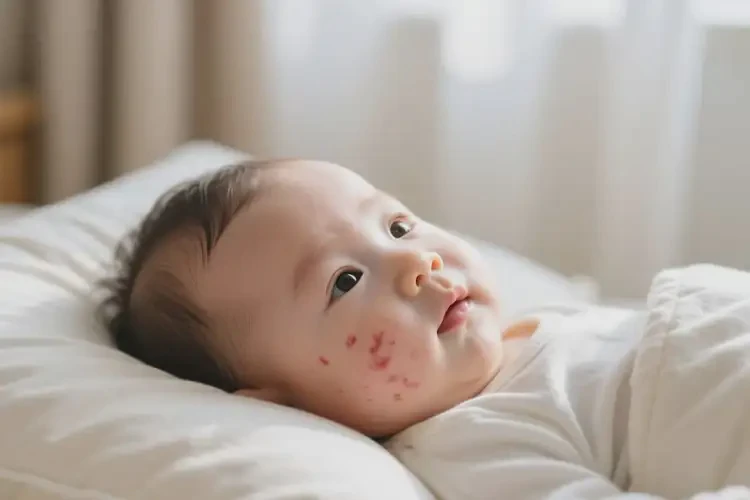 嬰幼兒面部偶爾長(zhǎng)濕疹不管它會(huì)自己痊愈嗎(圖1)