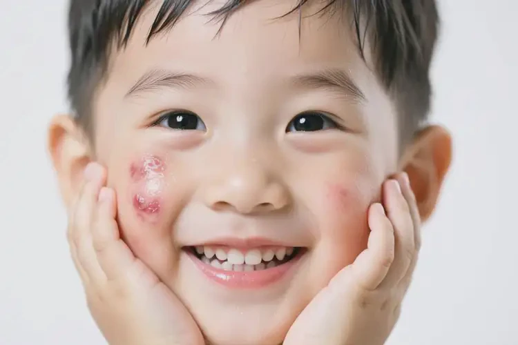 小孩臉上有濕疹能靠自己自愈嗎(圖1)