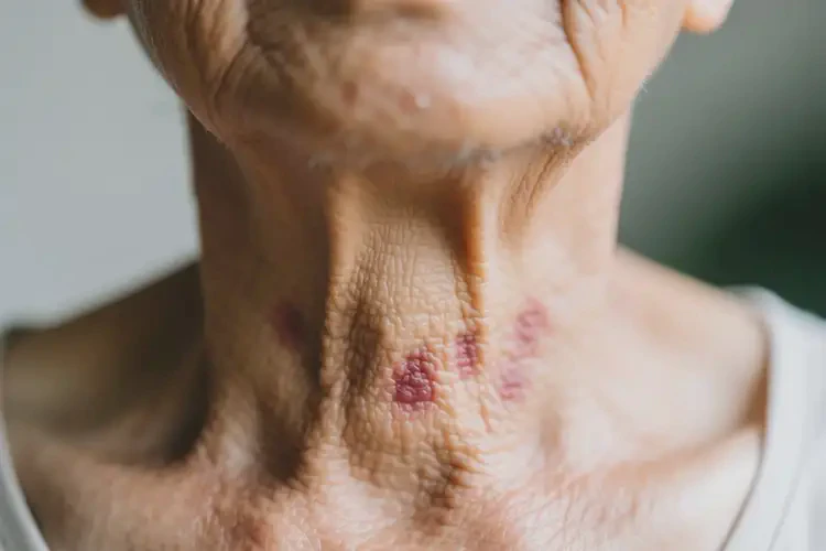 老年人脖子上偶爾長濕疹可以徹底自愈嗎(圖1)