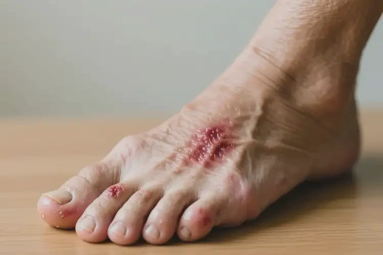 老人腳上出現(xiàn)濕疹能靠自己自愈嗎(圖1)