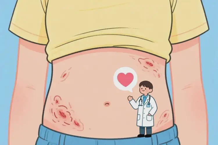 青年人肚子容易起濕疹能夠徹底治愈嗎(圖1)