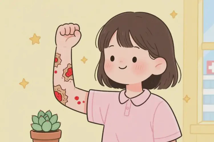 小學生手臂上起濕疹能不能徹底自愈(圖2)