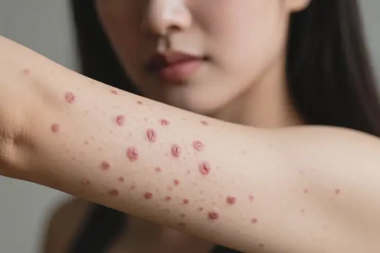 女性手臂上经常长湿疹不管它会自己自愈吗(图2)