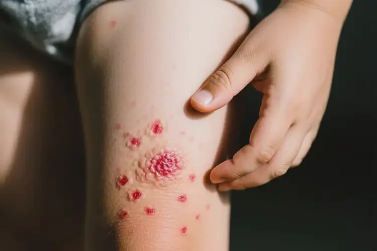 少兒大腿上偶爾長濕疹不管它會自己自愈嗎(圖1)