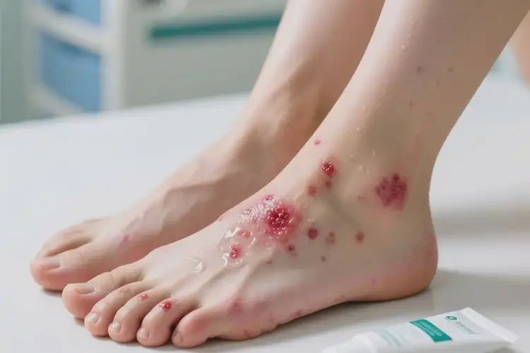 女人腳上長濕疹能夠徹底治愈嗎(圖1)