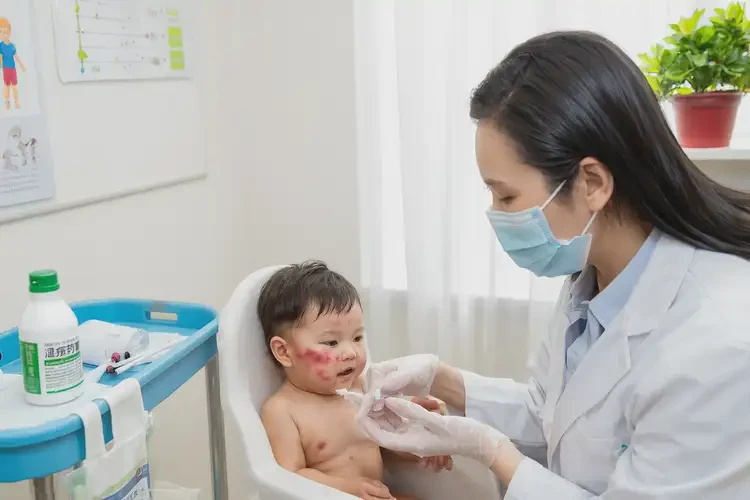 嬰幼兒臉上起濕疹不管它會(huì)自己好嗎(圖2)