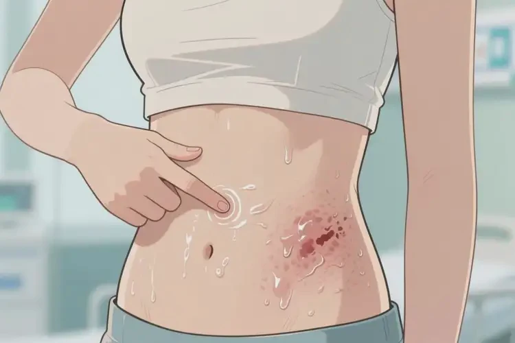 女生肚子偶爾起濕疹能靠自己自愈嗎(圖1)