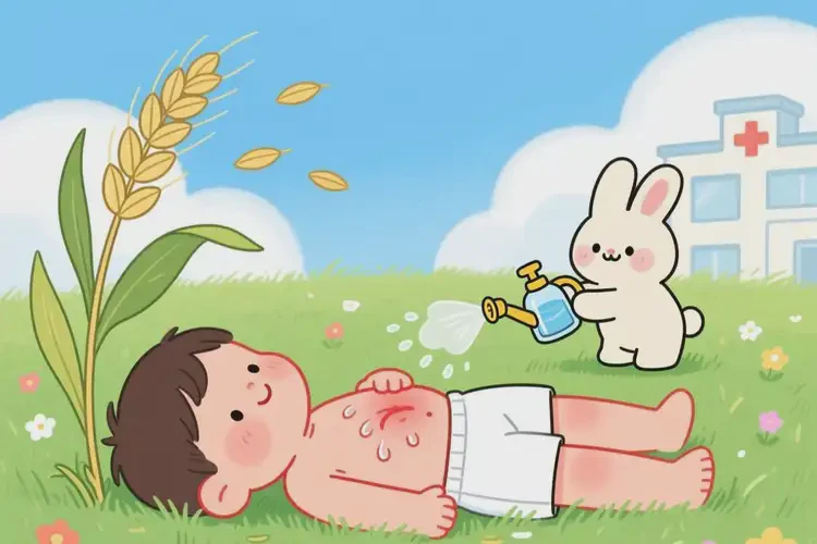 儿童肚子上经常起湿疹不管它会自己好吗(图1)