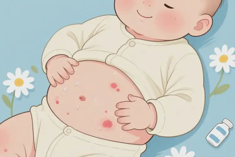 小兒肚子有濕疹可以徹底自愈嗎(圖3)