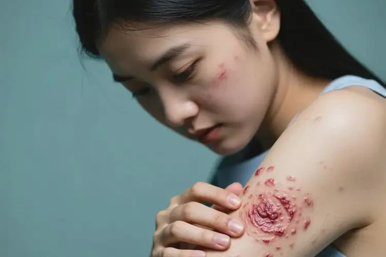 女生身上長濕疹不管它會自己痊愈嗎(圖1)